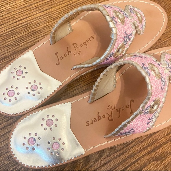 Jack Rogers | Women's Leather Pink Jacks Pirate Thong Sandal in Pink SIZE 7 - Picture 8 of 12